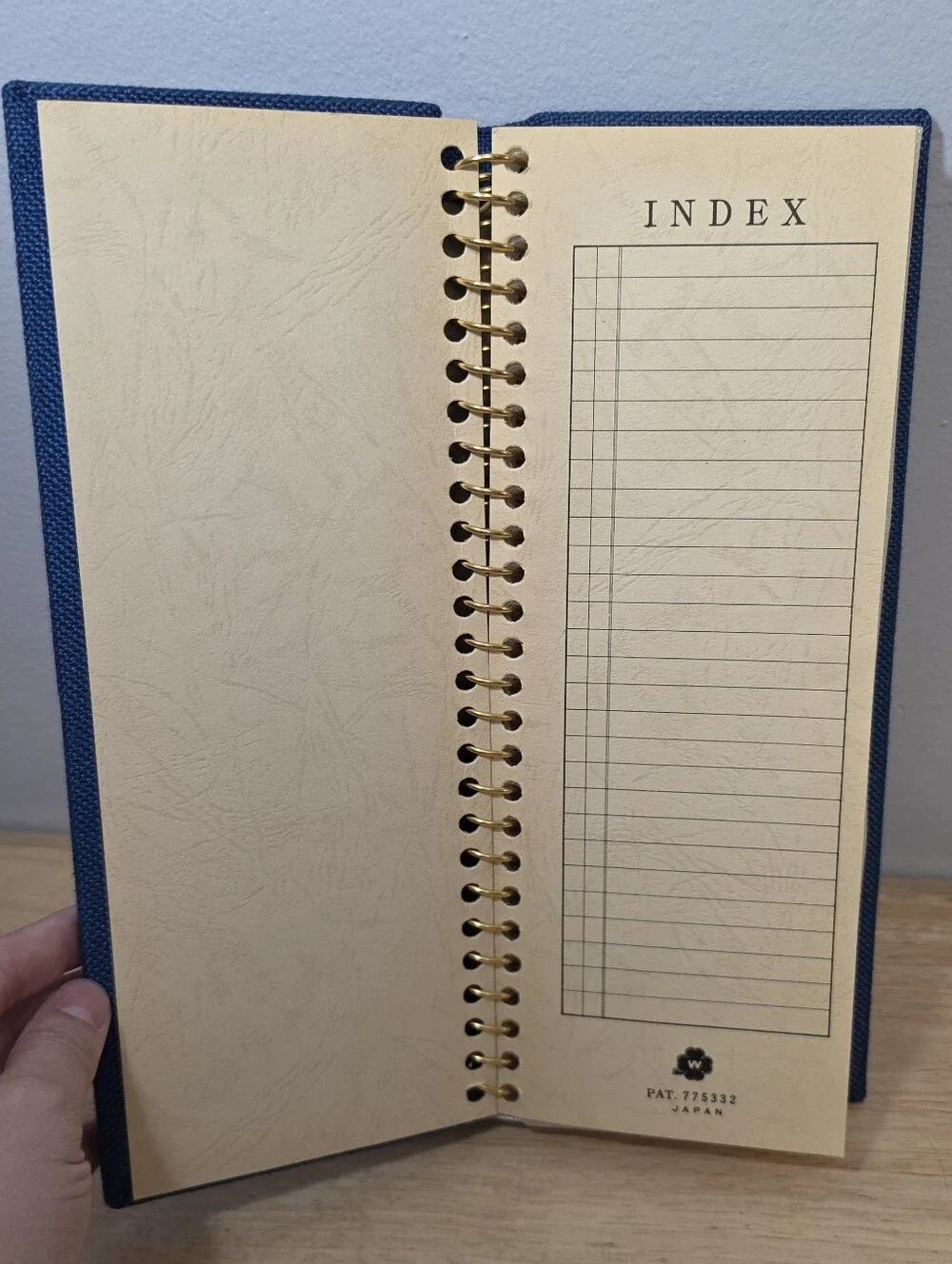 Vintage 70's Hardcover Blue Fabric Textured Slip-In 3.5